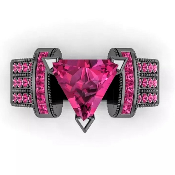 🌸 Closeout ! Fashion Trillion cut pink sapphires - Picture 2 of 9